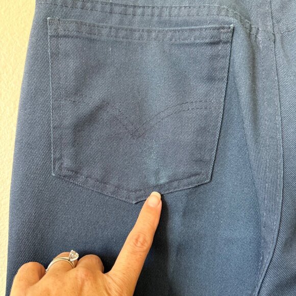 Vintage 70's Levis Sta-Prest Blue Denim Jeans Straight Leg Fit Sz 33 x 30 - Picture 5 of 8